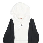 NIKE Womens Black & White Cropped Hoodie M Cotton Blend Casual Activewear