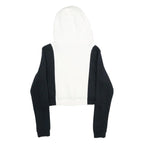 NIKE Womens Black & White Cropped Hoodie M Cotton Blend Casual Activewear
