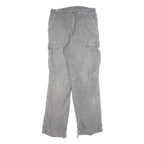 CARHARTT Mens Cotton Blend Relaxed Cargo Trousers Grey W30 L34 Workwear Casual