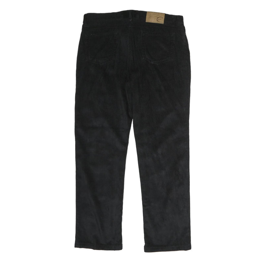 JUST CAVALLI Mens Black Cotton Regular Fit Straight Leg Trousers W34 L28 Stylish