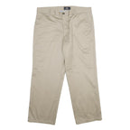 DOCKERS Mens Cotton Beige Regular Straight Trousers W36 L29 Classic Comfortable