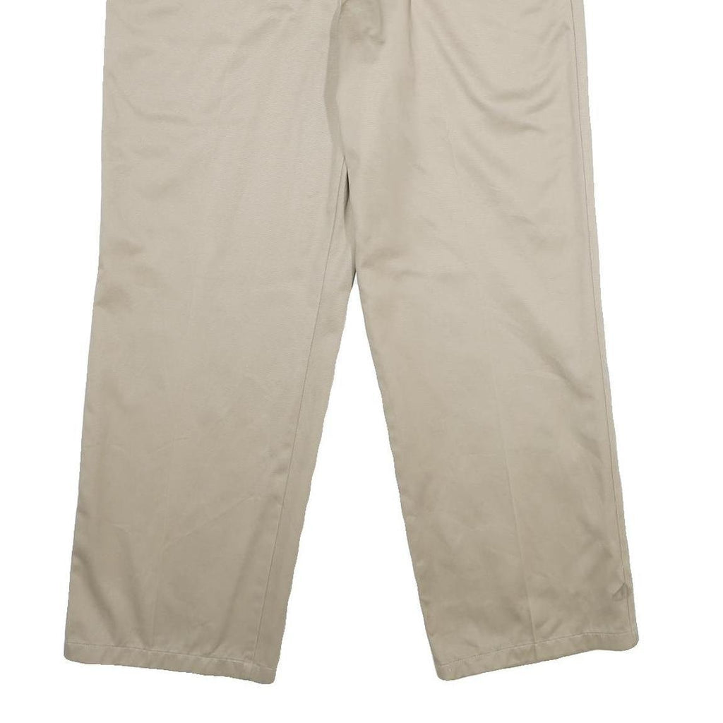 DOCKERS Mens Cotton Beige Regular Straight Trousers W36 L29 Classic Comfortable