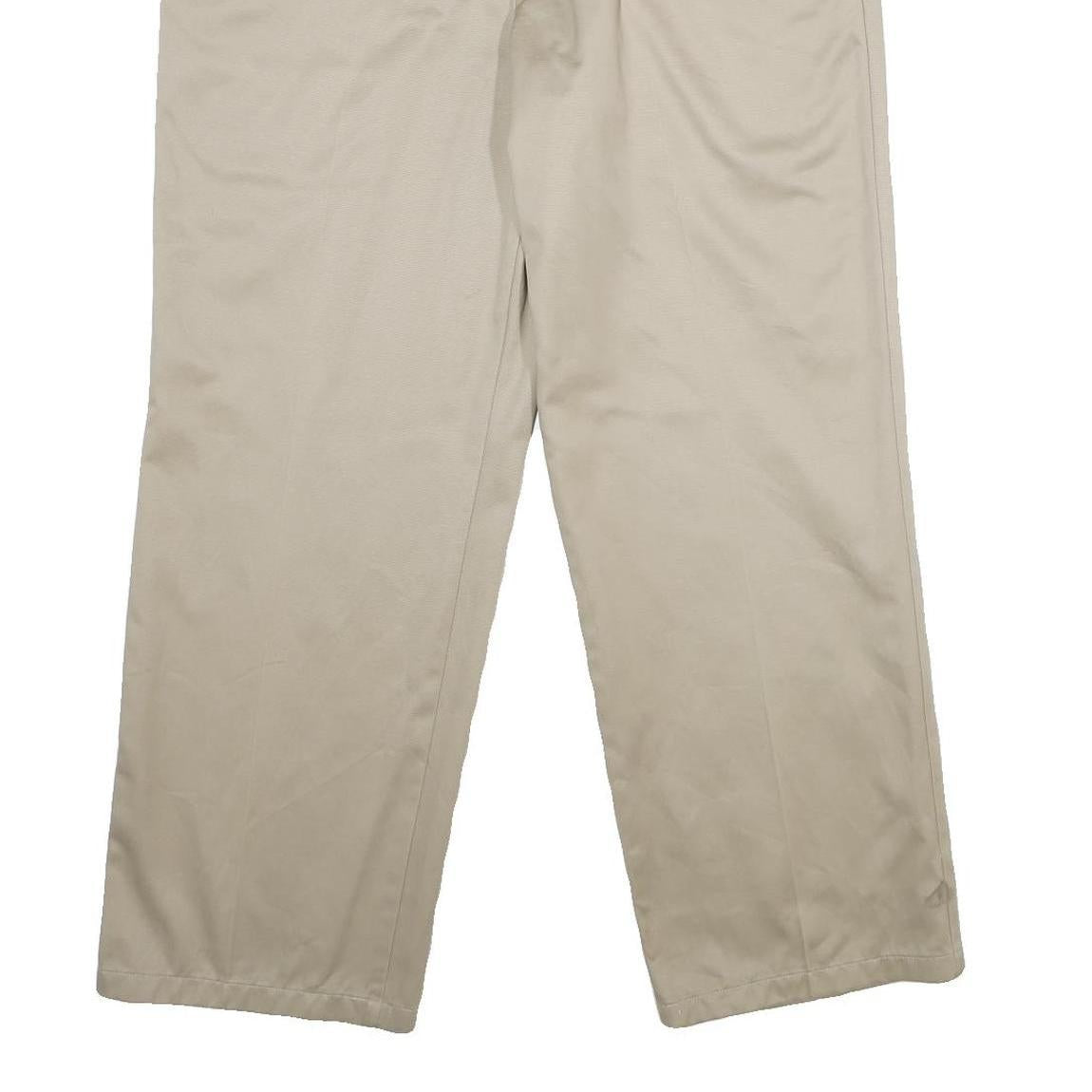 DOCKERS Mens Cotton Beige Regular Straight Trousers W36 L29 Classic Comfortable
