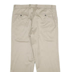 DOCKERS Mens Cotton Beige Regular Straight Trousers W36 L29 Classic Comfortable