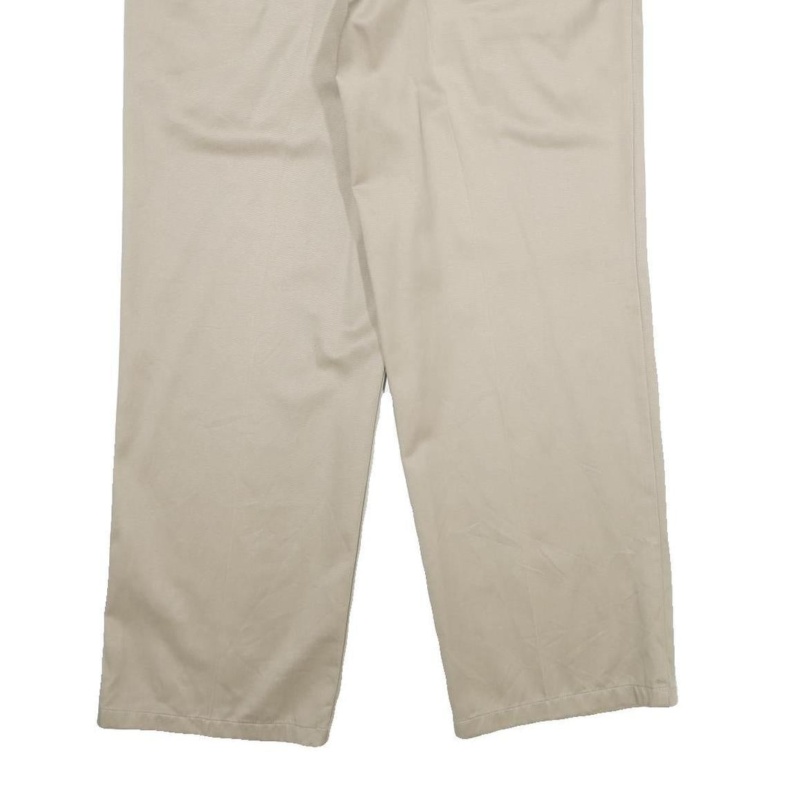 DOCKERS Mens Cotton Beige Regular Straight Trousers W36 L29 Classic Comfortable