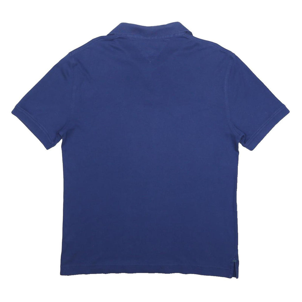 TOMMY HILFIGER Mens Blue Short Sleeve Plain XL Cotton Polo Shirt Classic