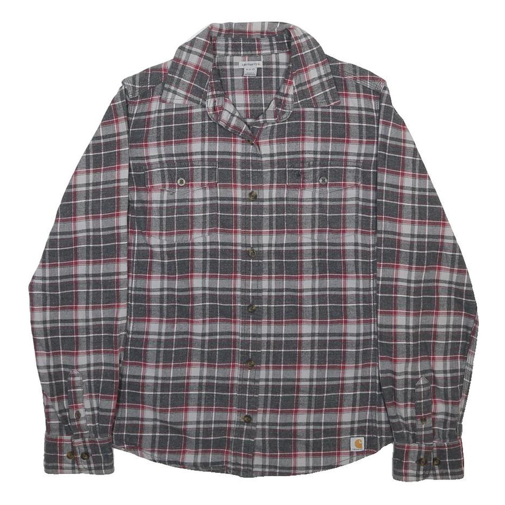 CARHARTT Womens Grey & Red Check Shirt M Button Front Casual Workwear