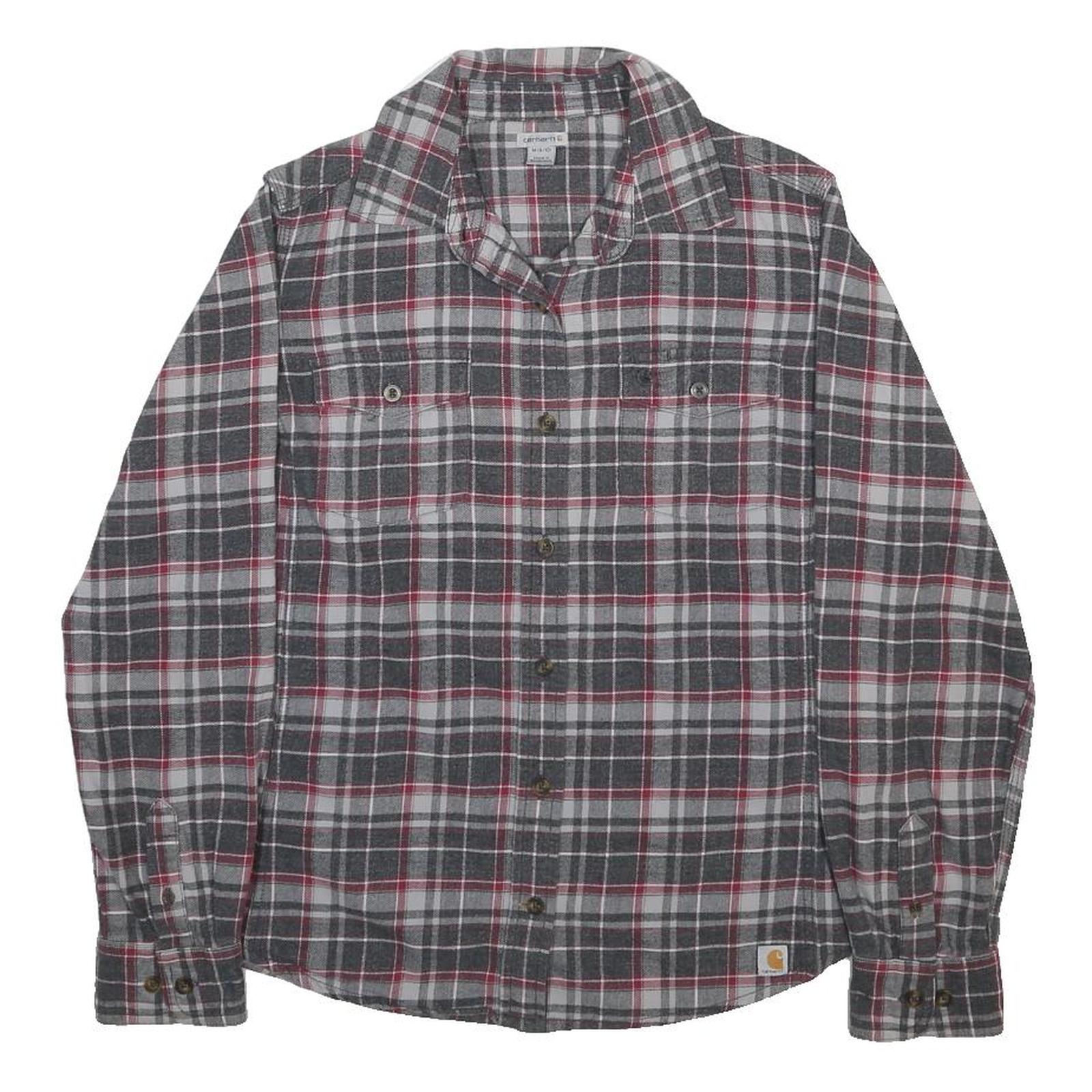 CARHARTT Womens Grey & Red Check Shirt M Button Front Casual Workwear