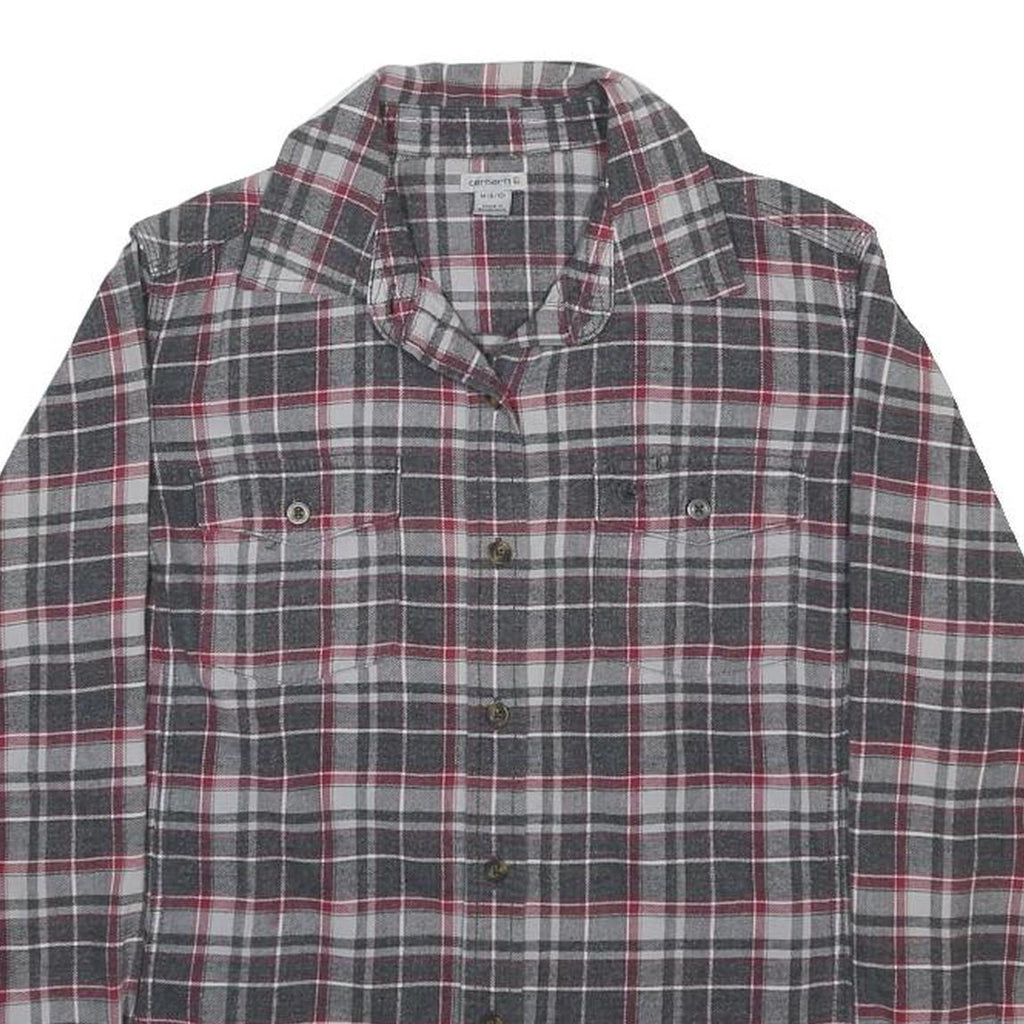 CARHARTT Womens Grey & Red Check Shirt M Button Front Casual Workwear