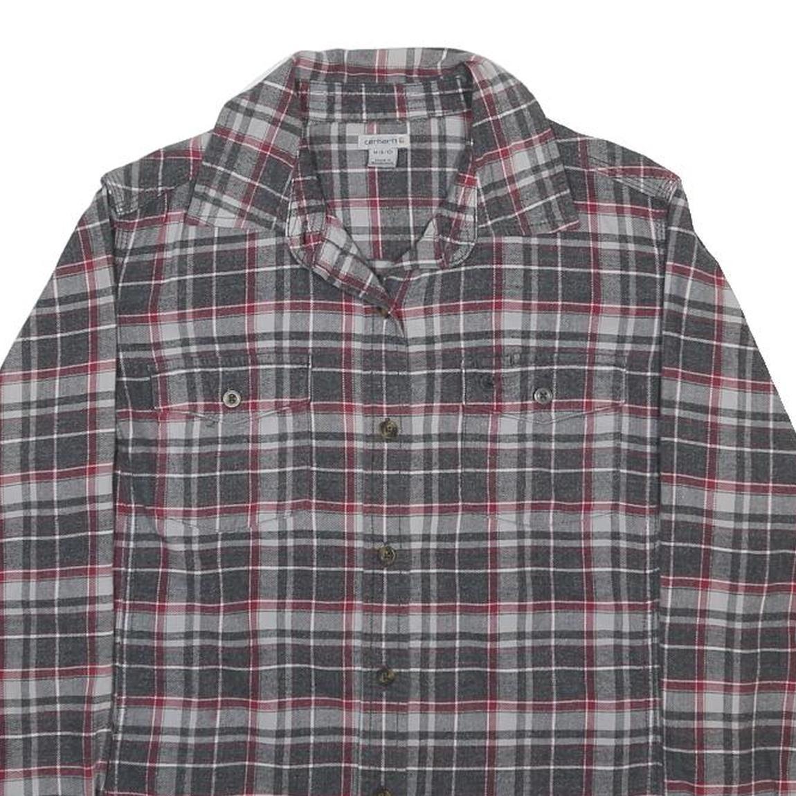 CARHARTT Womens Grey & Red Check Shirt M Button Front Casual Workwear