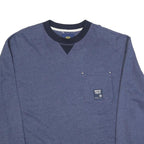 NAUTICA Mens Blue & Navy Crew Neck 2XL Pocket Logo Sweatshirt Cotton Blend