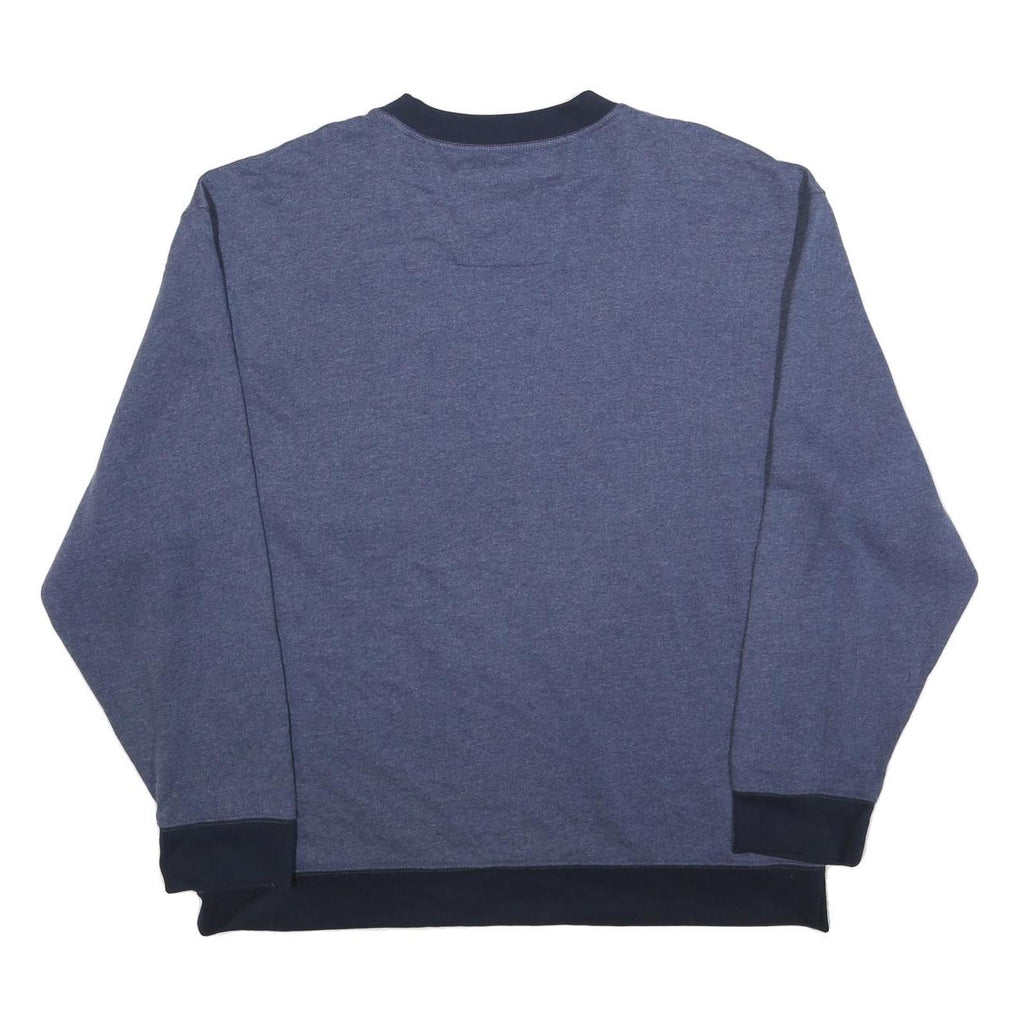 NAUTICA Mens Blue & Navy Crew Neck 2XL Pocket Logo Sweatshirt Cotton Blend