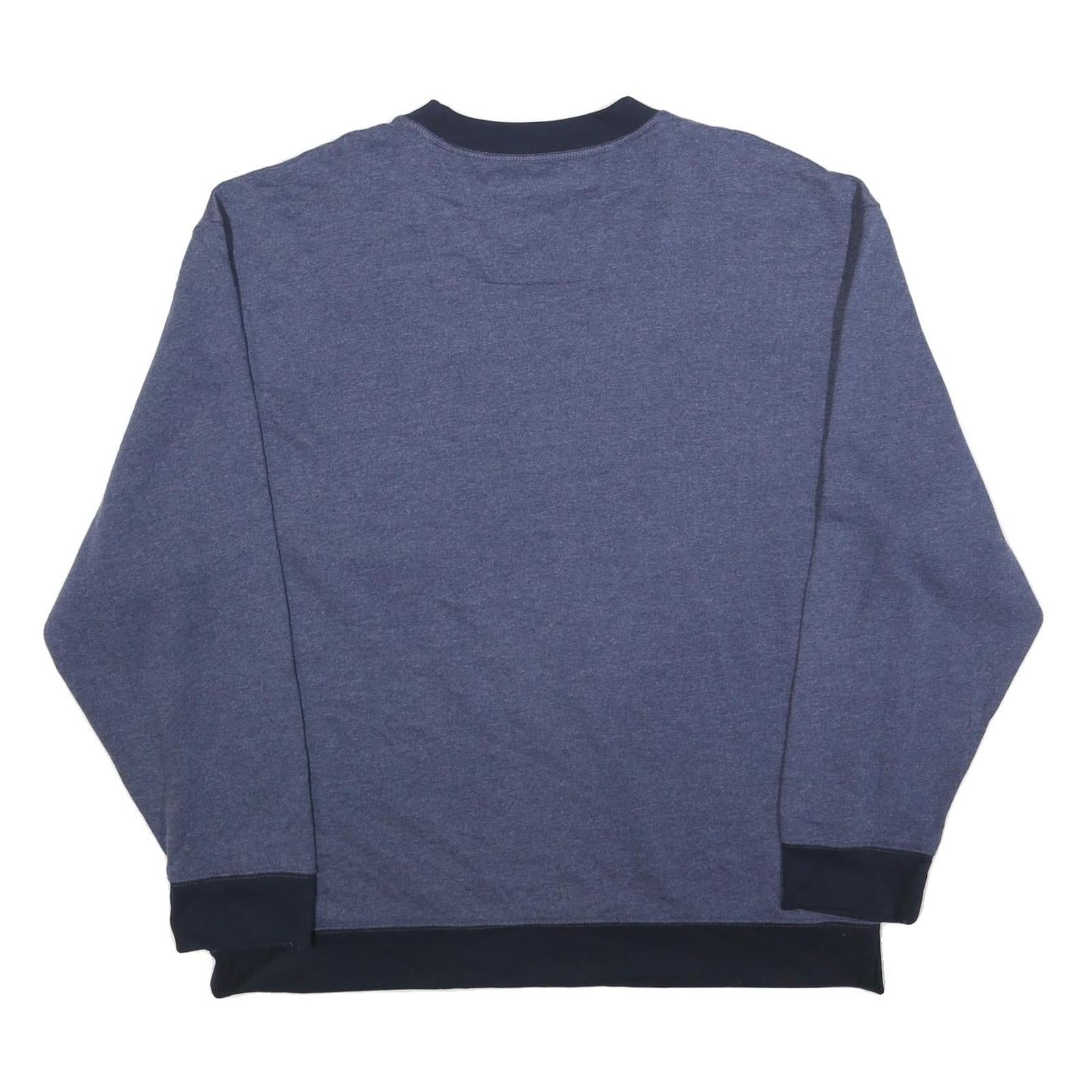 NAUTICA Mens Blue & Navy Crew Neck 2XL Pocket Logo Sweatshirt Cotton Blend