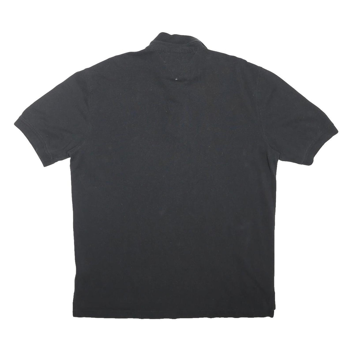 TOMMY HILFIGER Mens Black Short Sleeve Plain 2XL Cotton Polo Shirt
