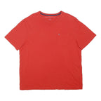 TOMMY HILFIGER Mens Red Cotton Blend T-Shirt XL Short Sleeve Crew Neck Pocket