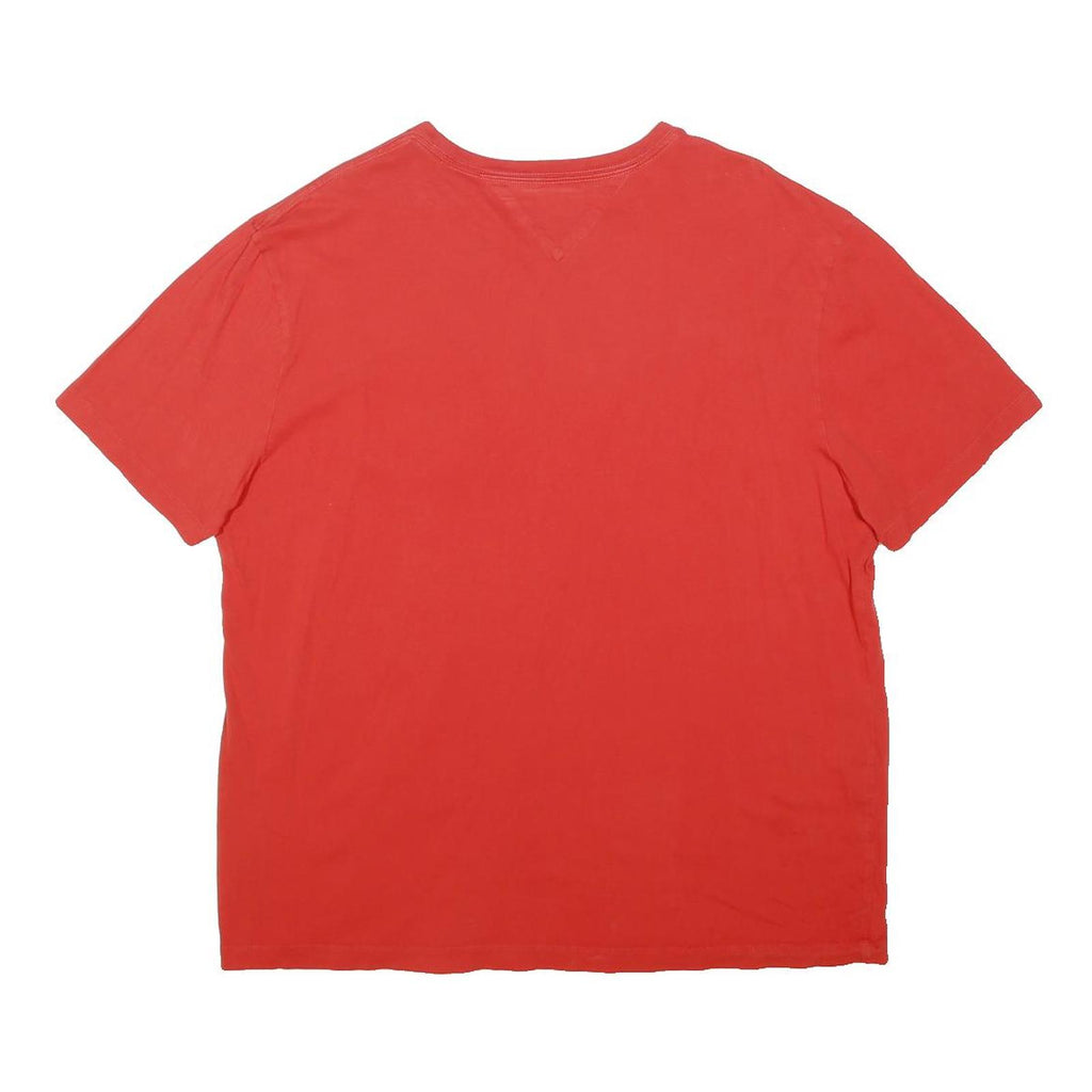 TOMMY HILFIGER Mens Red Cotton Blend T-Shirt XL Short Sleeve Crew Neck Pocket