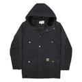 CARHARTT WIP Womens Black Outdoor Jacket S Polyester Blend Plain Hooded Zip