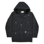 CARHARTT WIP Womens Black Outdoor Jacket S Polyester Blend Plain Hooded Zip