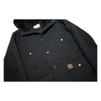 CARHARTT WIP Womens Black Outdoor Jacket S Polyester Blend Plain Hooded Zip