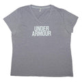 UNDER ARMOUR Womens Grey V-Neck Cotton Blend T-Shirt XL Casual Wear