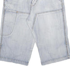 SMOG Mens Shorts Blue Casual L W34 Cotton Blend Classic Fit Denim Style