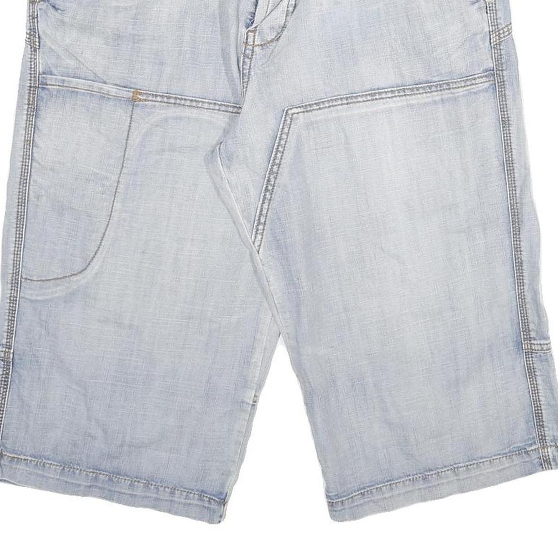SMOG Mens Shorts Blue Casual L W34 Cotton Blend Classic Fit Denim Style