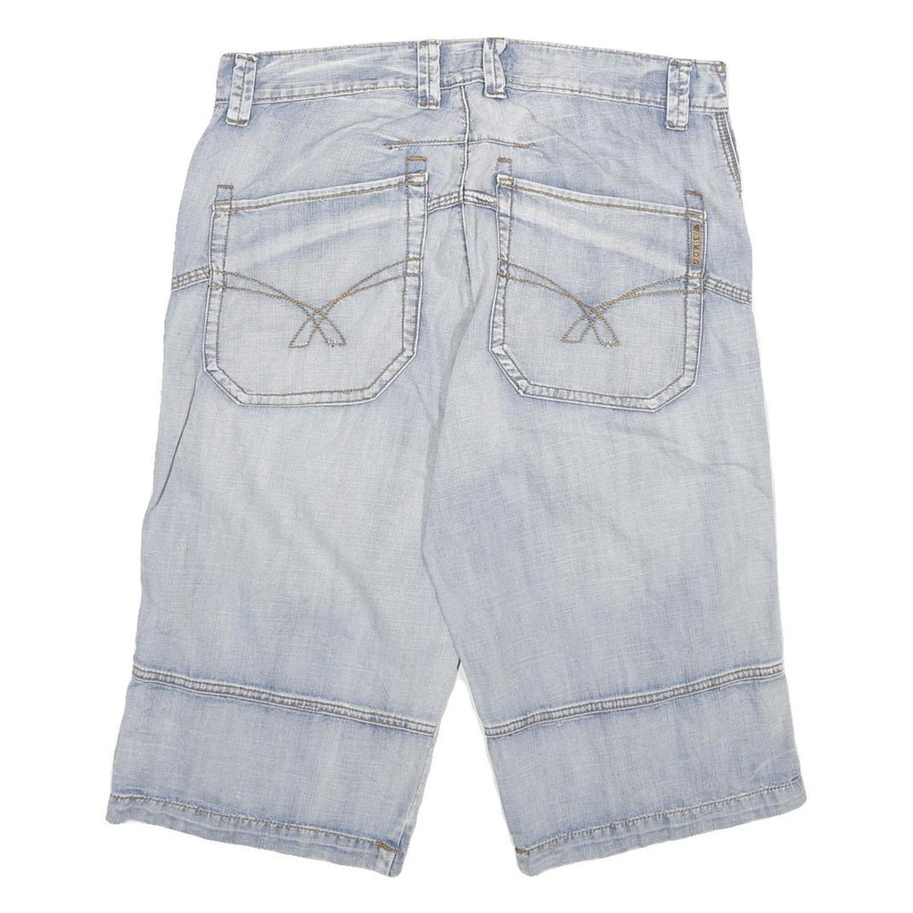 SMOG Mens Shorts Blue Casual L W34 Cotton Blend Classic Fit Denim Style
