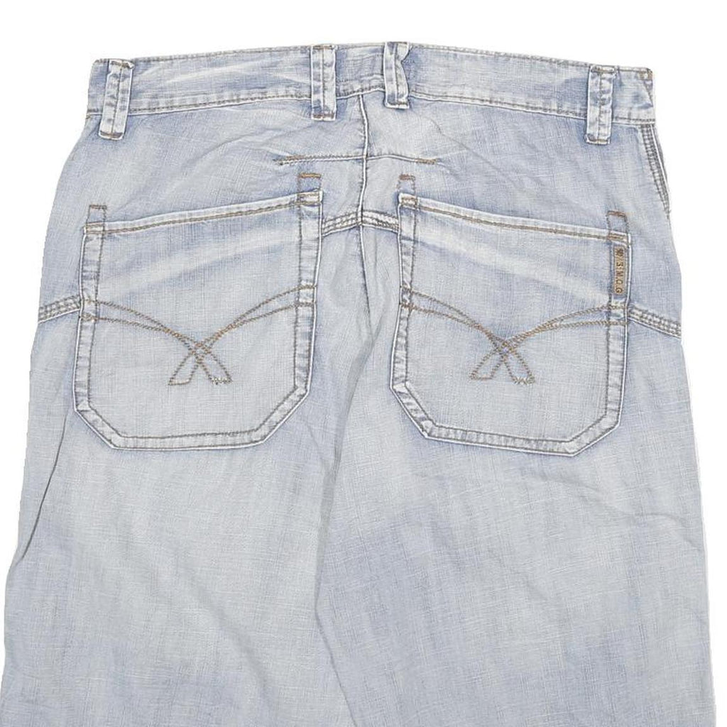 SMOG Mens Shorts Blue Casual L W34 Cotton Blend Classic Fit Denim Style