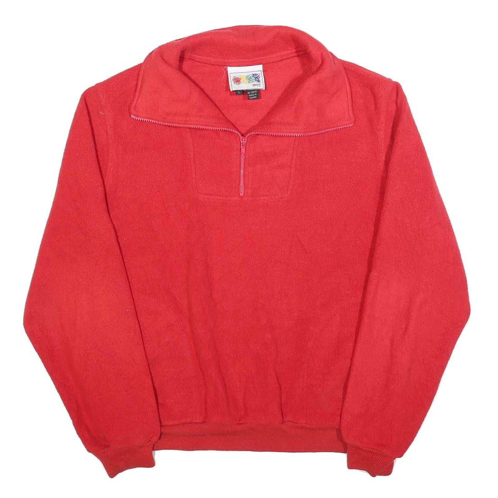 VAQO Womens Red Plain Pullover Jumper V-Neck Polyester L Lightweight Warm