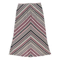 COUNTRY CASUALS Womens Pink & Black Striped Midi Skirt Polyester UK 10 Flared