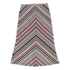 COUNTRY CASUALS Womens Pink & Black Striped Midi Skirt Polyester UK 10 Flared