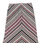 COUNTRY CASUALS Womens Pink & Black Striped Midi Skirt Polyester UK 10 Flared