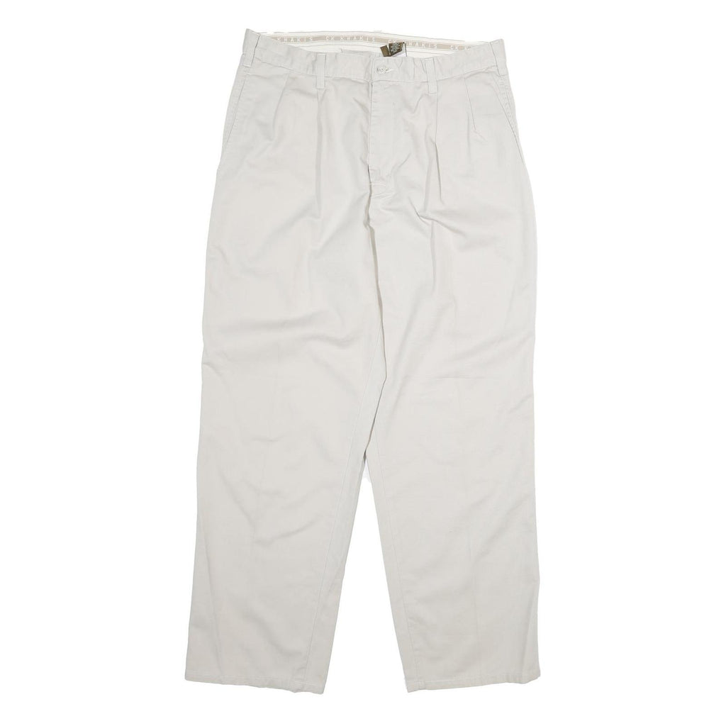 CALVIN KLEIN Mens Cotton White Regular Straight Trousers W34 L32 Classic Comfort