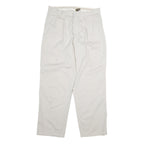 CALVIN KLEIN Mens Cotton White Regular Straight Trousers W34 L32 Classic Comfort