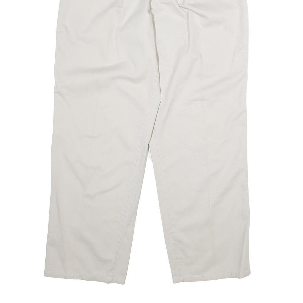 CALVIN KLEIN Mens Cotton White Regular Straight Trousers W34 L32 Classic Comfort