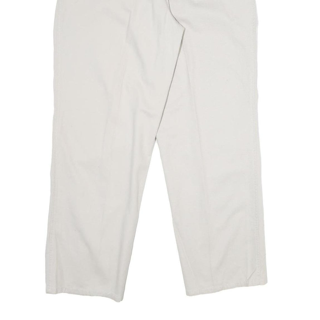 CALVIN KLEIN Mens Cotton White Regular Straight Trousers W34 L32 Classic Comfort