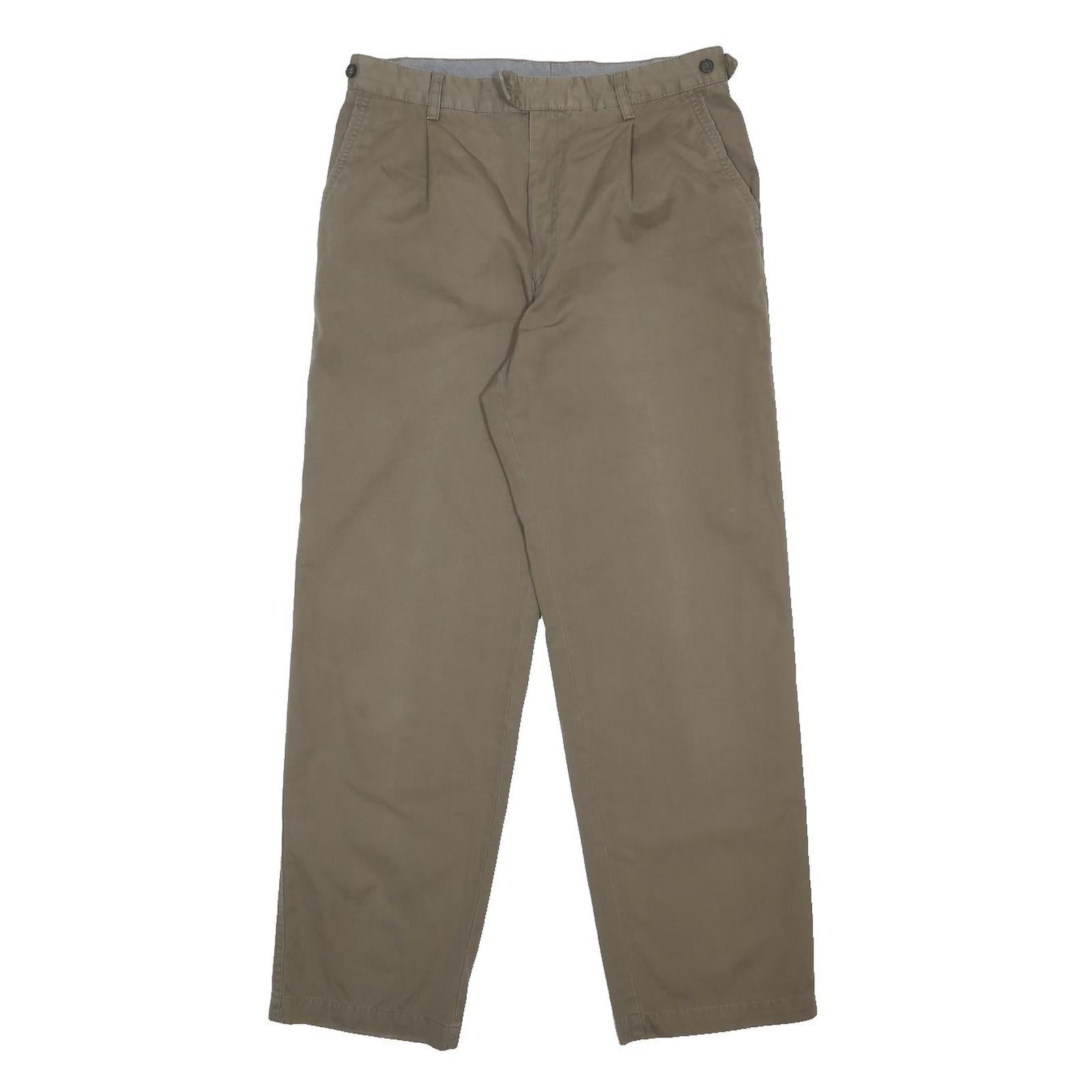 JOHN LEWIS Mens Regular Fit Beige Cotton Trousers W31 L29 Classic Zip Casual