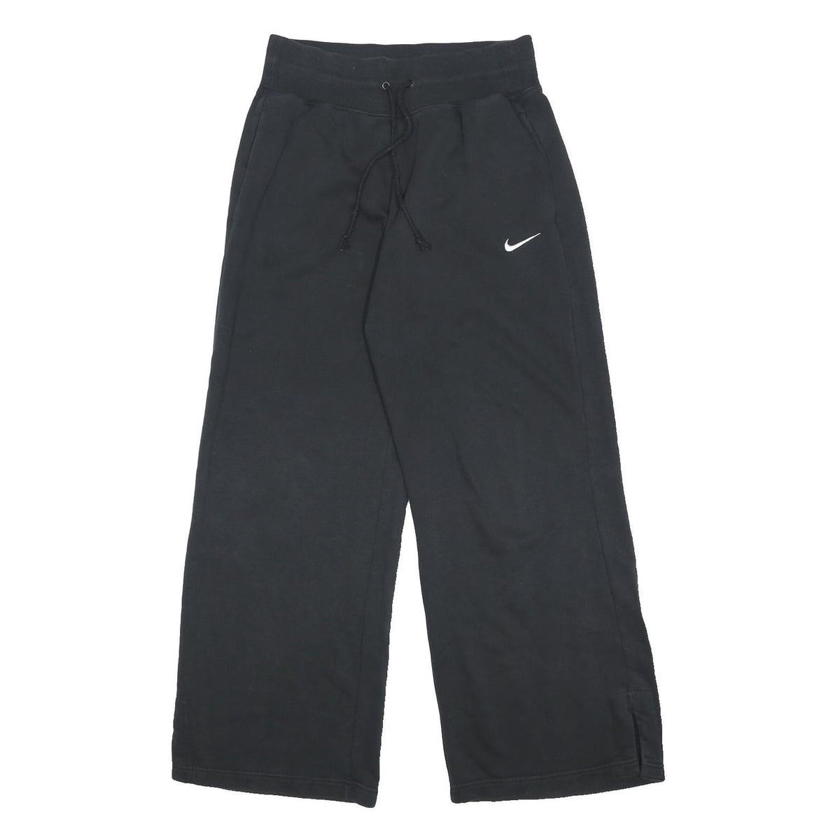 NIKE Womens Joggers Black Cotton Blend Regular Wide-Leg M W28 L28 Casual Wear