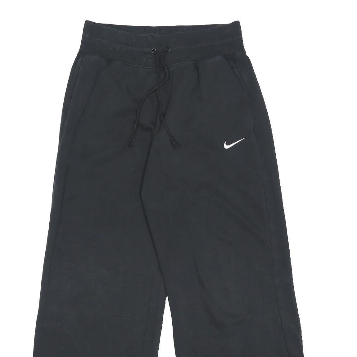 NIKE Womens Joggers Black Cotton Blend Regular Wide-Leg M W28 L28 Casual Wear
