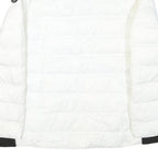 NAUTICA Womens White Zip-Up Quilted Jacket L Polyester Blend Fleece Collar