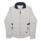 THE NORTH FACE Womens White & Navy Jacket M Polyester Zip Plain Casual Outdoor