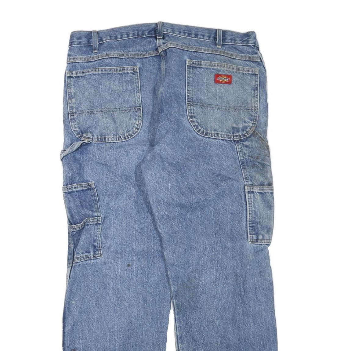 DICKIES Mens Regular Fit Blue Denim Jeans W36 L30 Workwear Zip Closure