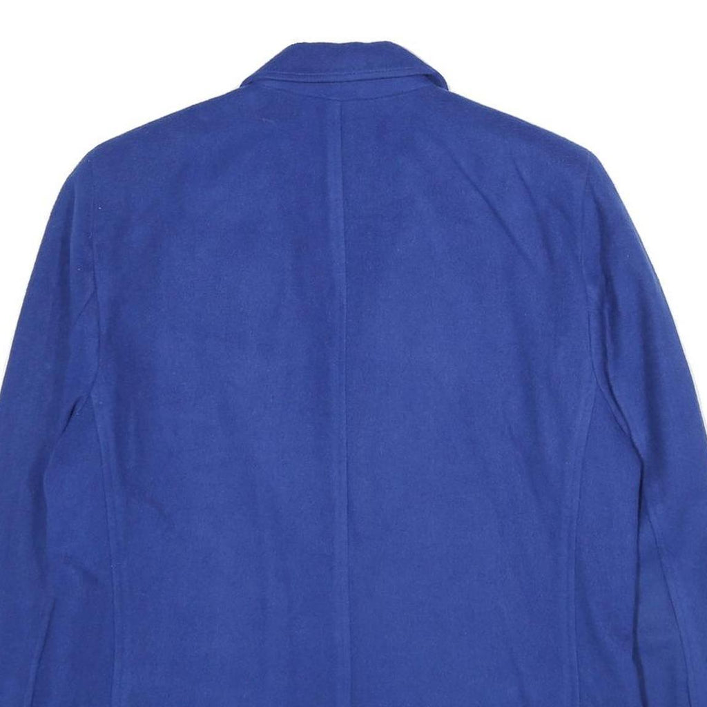 LIZ WEAR Womens Blue Wool Blend Jacket UK 16 Classic Button Closure Formal