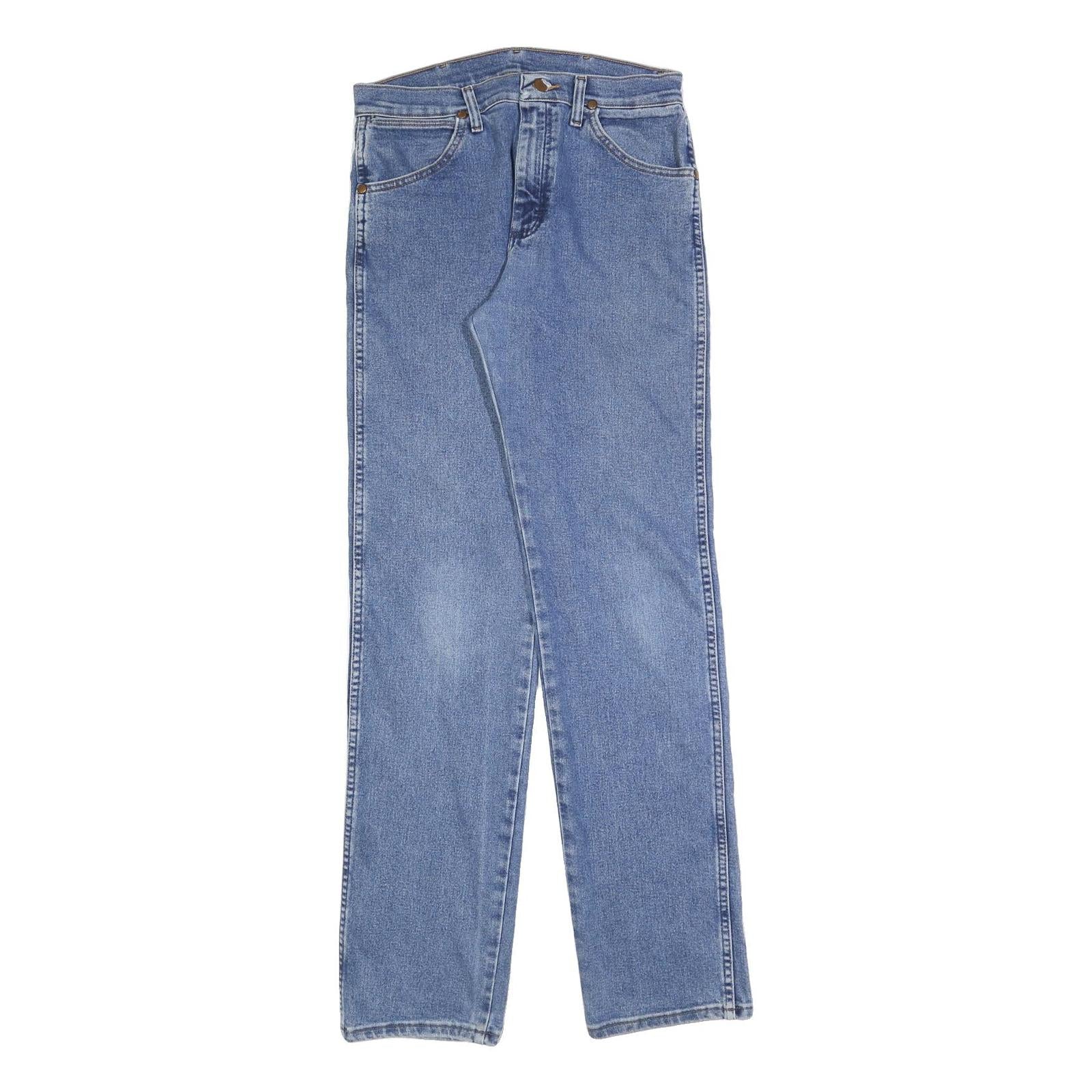 WRANGLER Mens Jeans Blue Regular Straight Denim Medium W30 L34 Classic Zip
