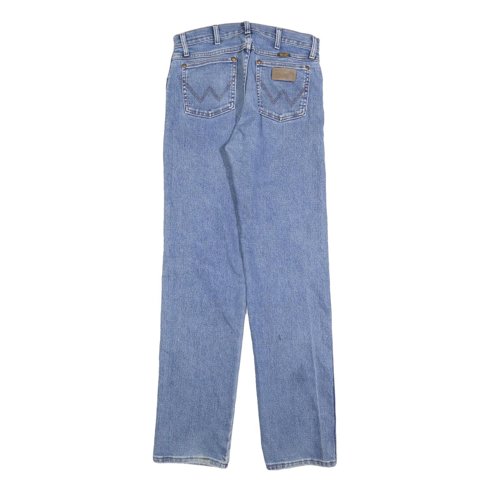WRANGLER Mens Jeans Blue Regular Straight Denim Medium W30 L34 Classic Zip