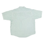 NAUTICA Mens Green & White Striped Shirt XL Cotton Casual Short Sleeve