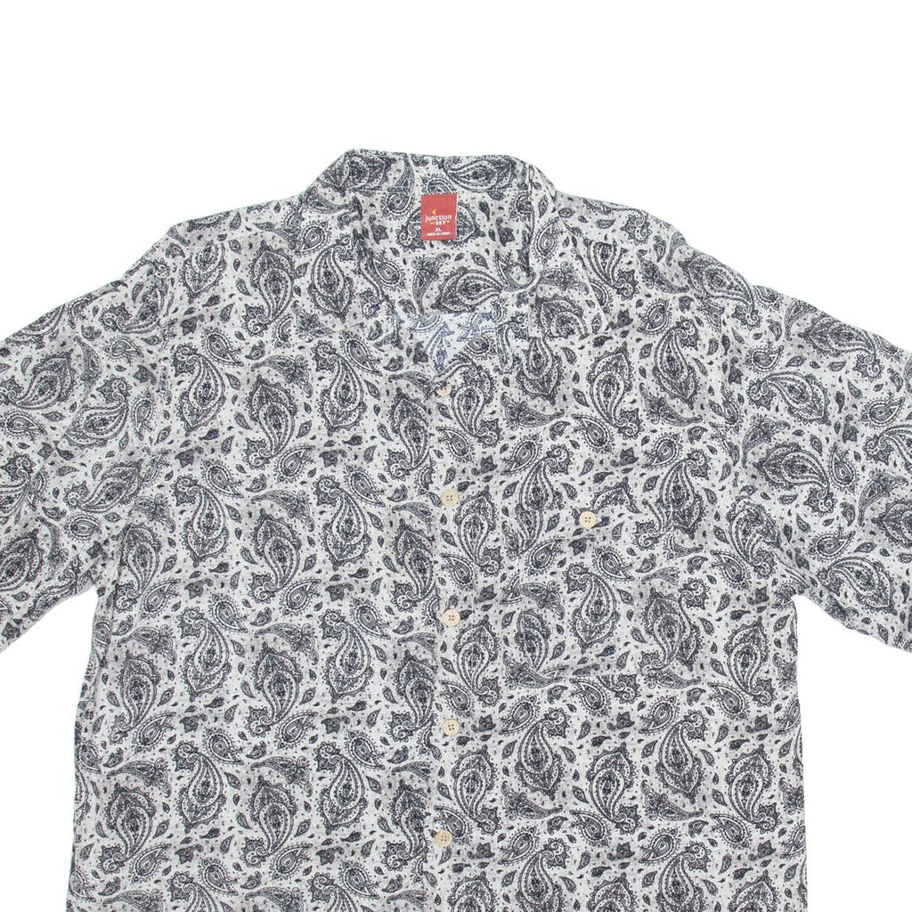 JUNCTION WEST Mens Shirt Black Paisley XL