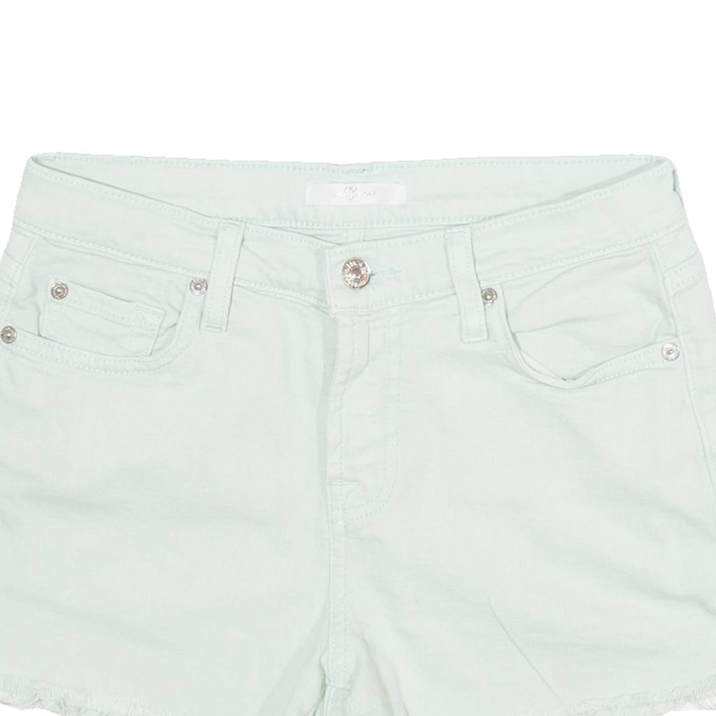 Womens Denim Shorts Green S W28