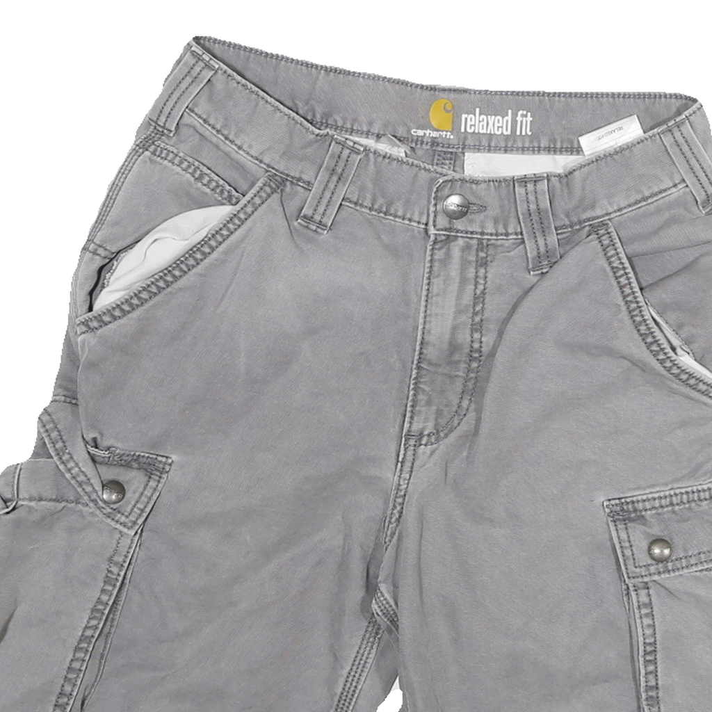 CARHARTT Mens Shorts Grey Relaxed Fit Cargo M W26 Durable Cotton Blend