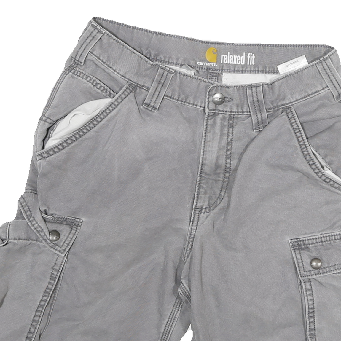 CARHARTT Mens Shorts Grey Relaxed Fit Cargo M W26 Durable Cotton Blend